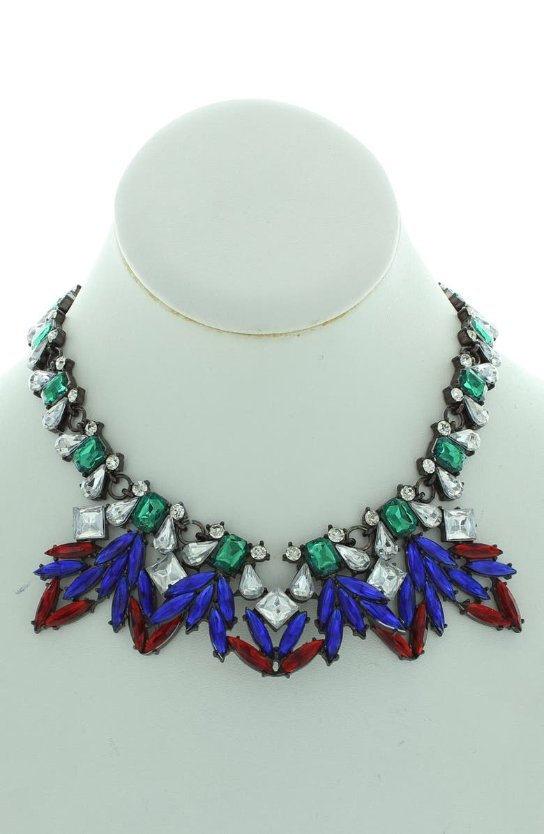 OLIVIA WELLES Everly Cluster Collar Statement Necklace, Alternate, color, Silver