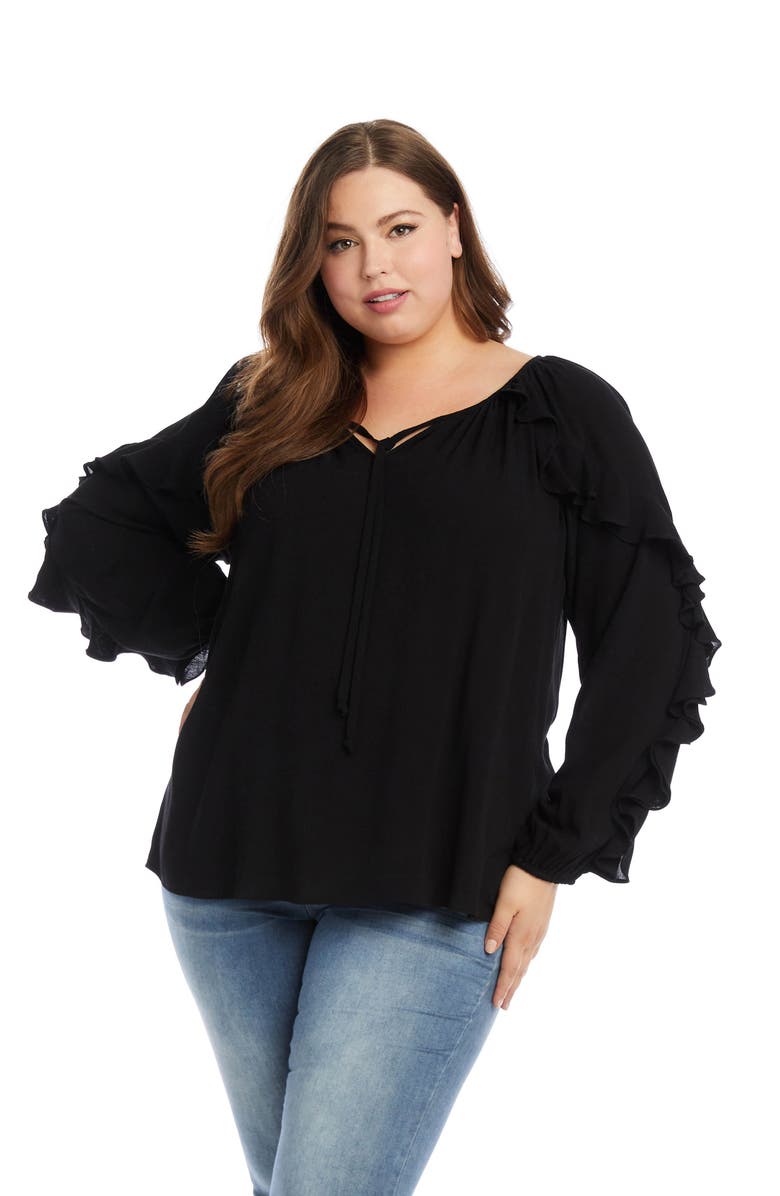Karen Kane Ruffle Long Sleeve Top, Alternate, color,