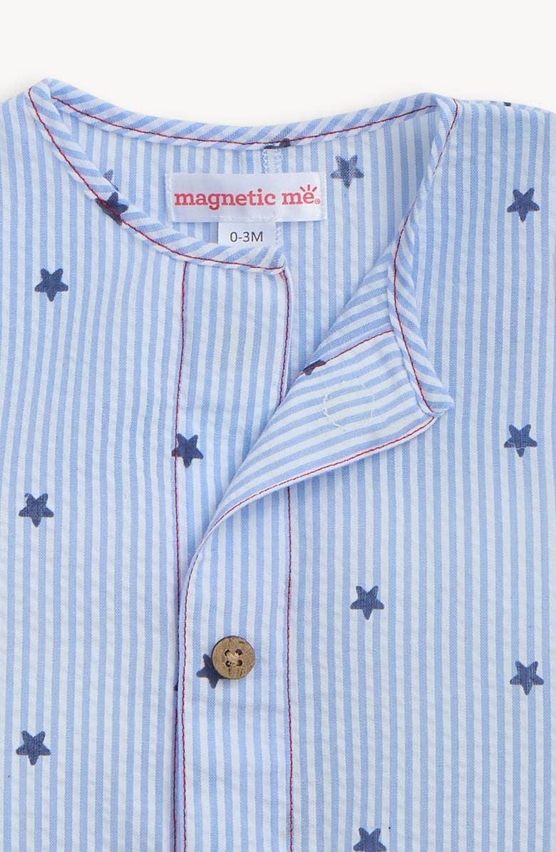 Magnetic Me Seersucker Stripe Sleeveless Romper, Alternate, color, Seers