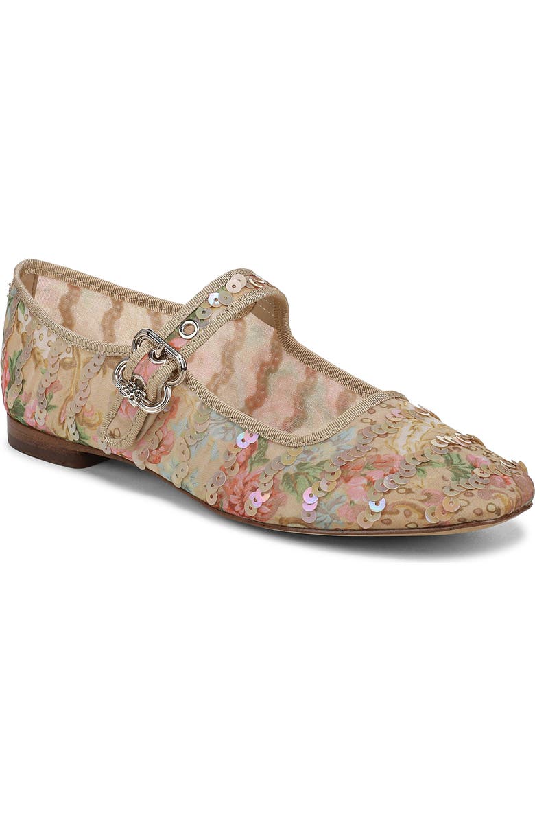 Sam Edelman Michaela Sequin Flat, Main, color, Ecru Multi