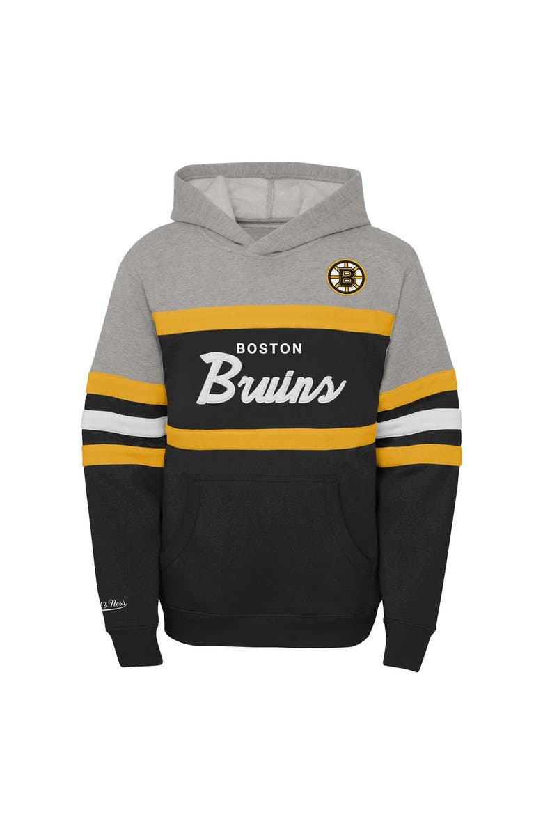 Mitchell & Ness Youth Mitchell & Ness Black Boston Bruins Head Coach Pullover Hoodie, Alternate, color, Black