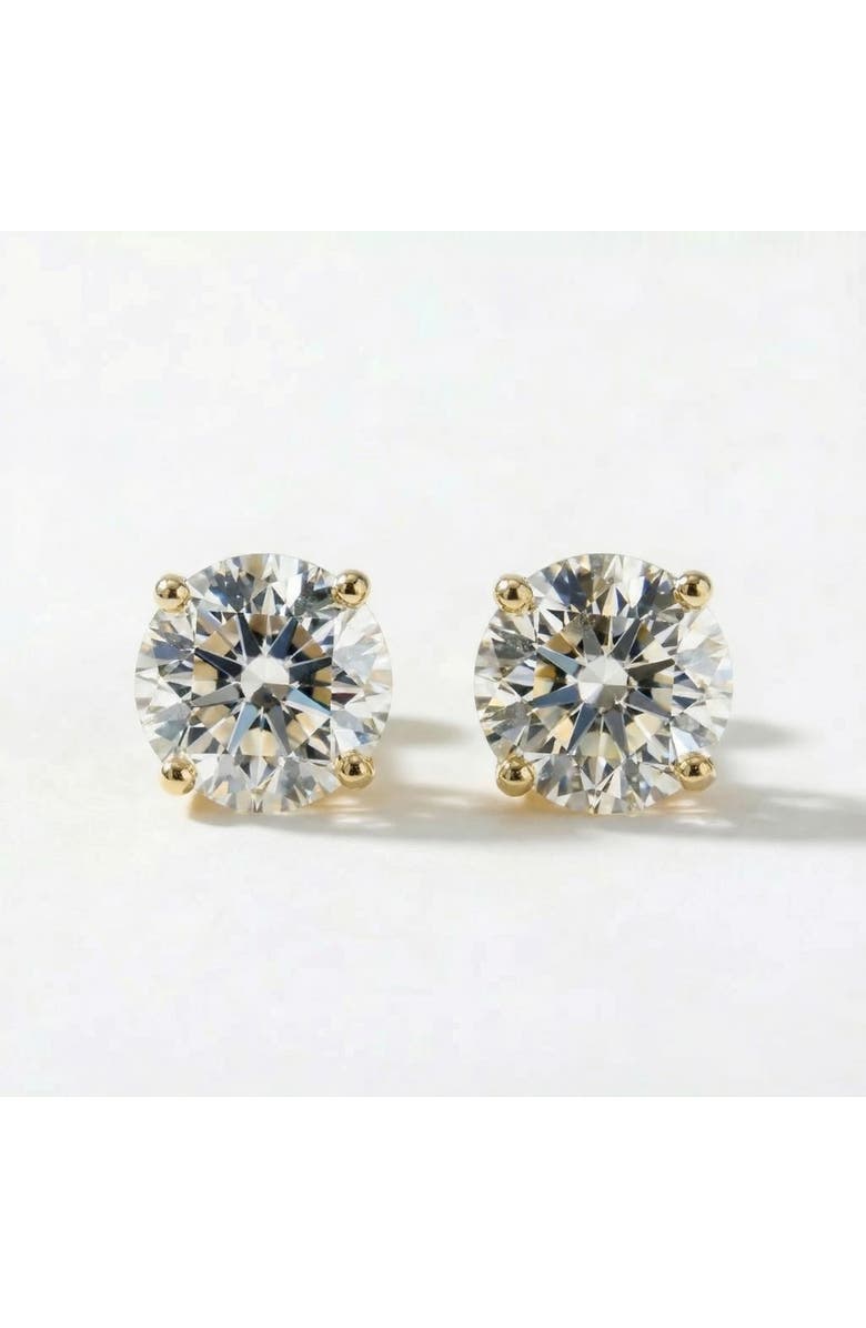 Bliss Diamond 1 1/2ct tw Lab Grown Round Cut Diamond Studs 14k Gold Earrings, Main, color, 14K Yellow Gold