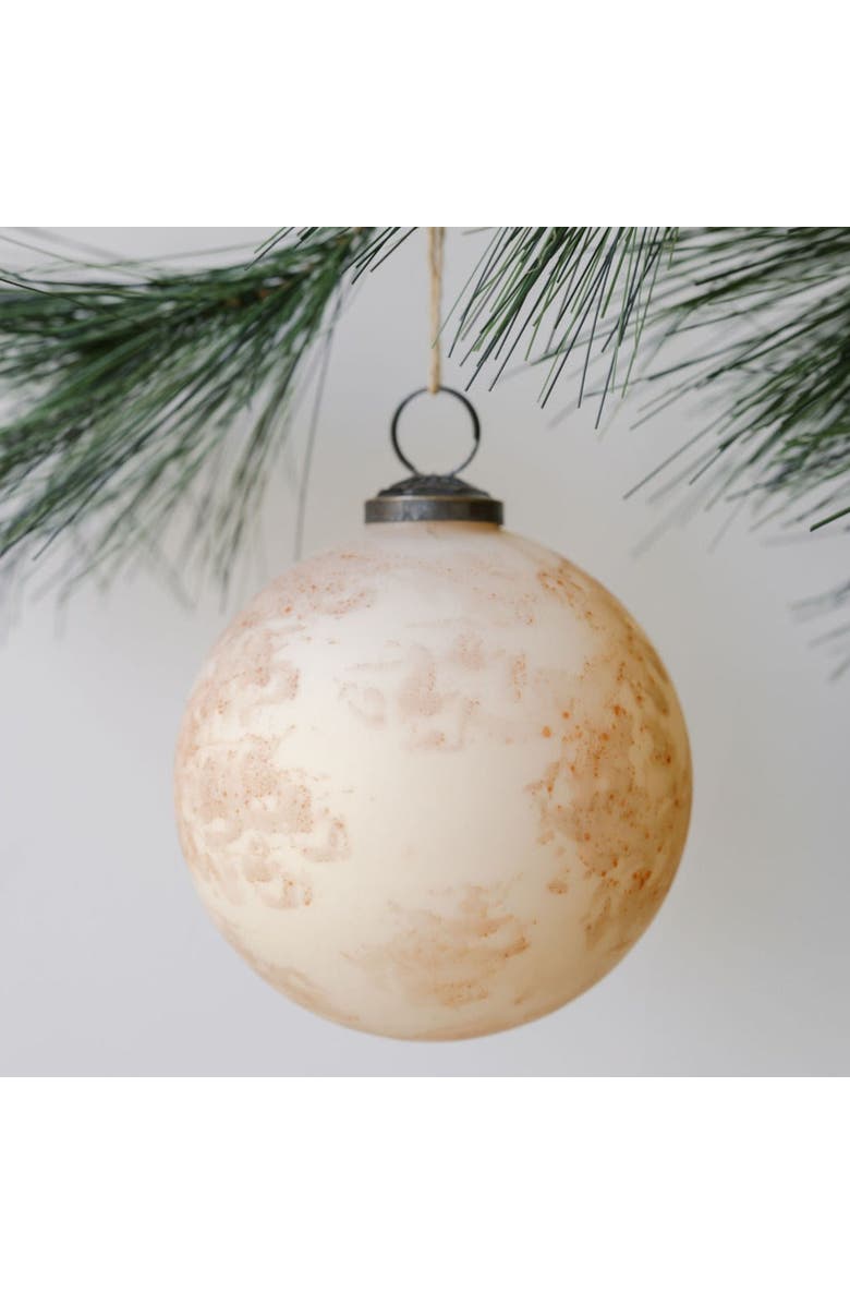 CG Hunter Marble Matte Cream Glass Ornament, Main, color, 