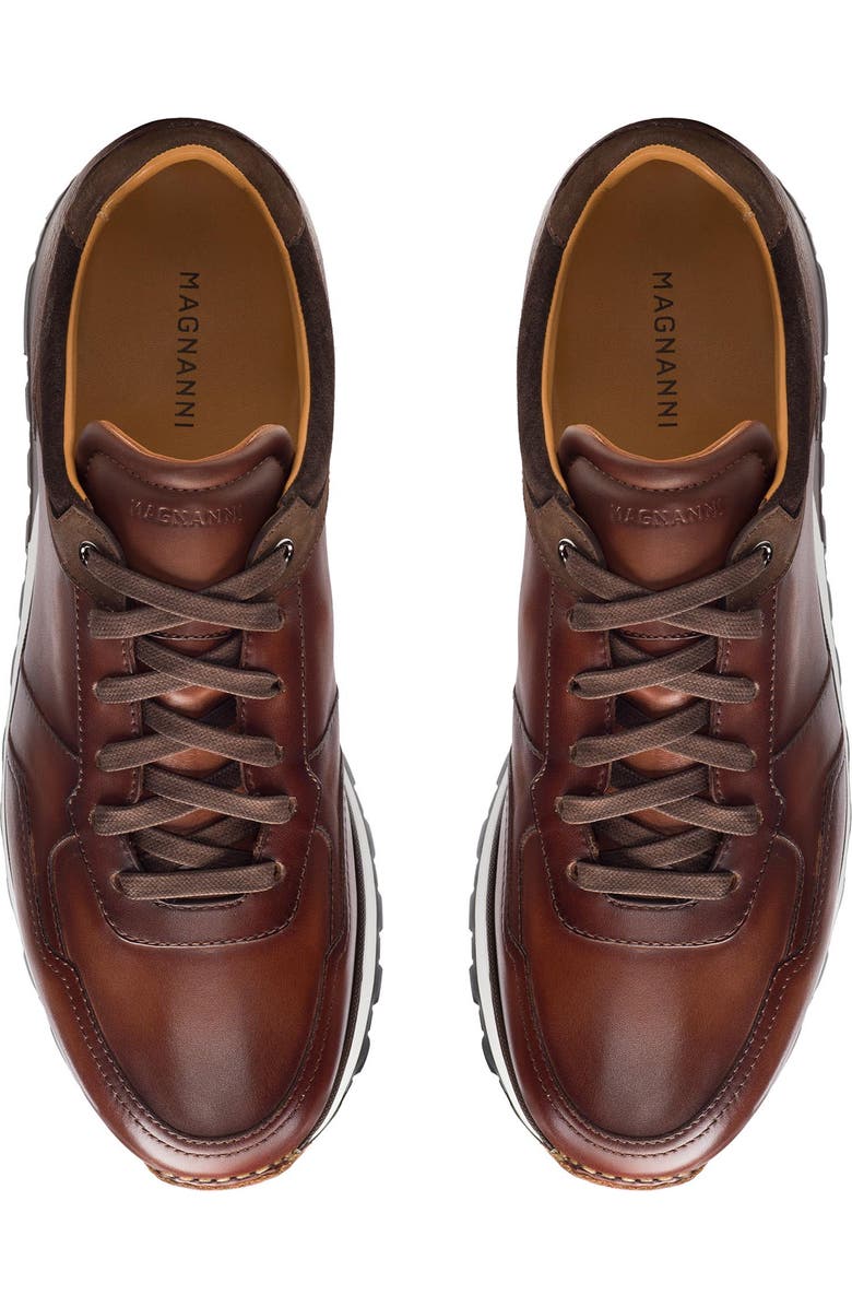 Magnanni Arco Sneaker, Alternate, color, Midbrown