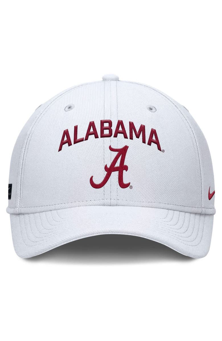 Nike Men's Nike White Alabama Crimson Tide 2025 On-Field Rise Performance Flex Hat, Alternate, color,