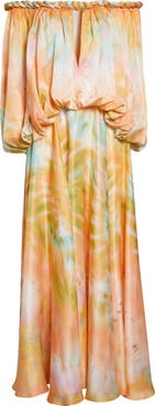 Zimmermann Luna Twist Print Silk Gown