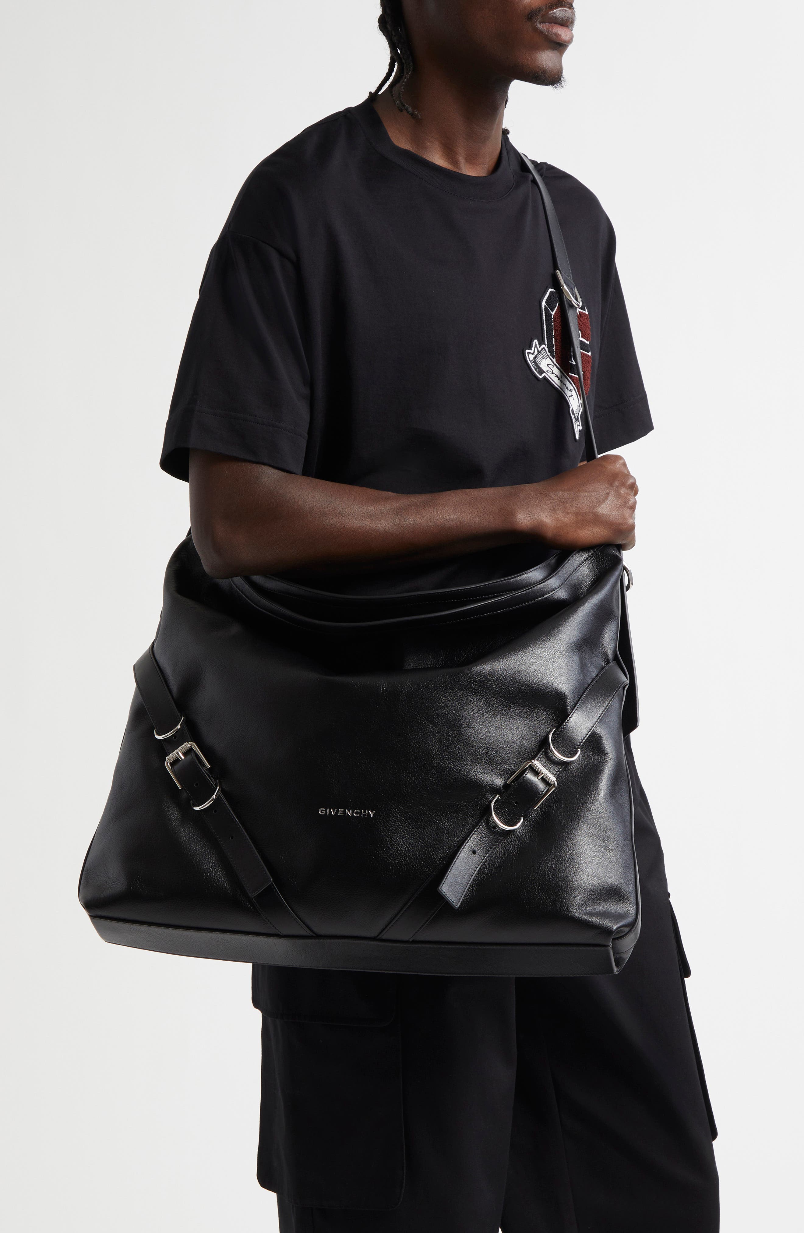 Givenchy Large Voyou Leather Shoulder Bag, Alternate, color, 