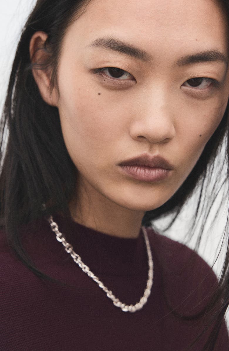 MANGO Structured Crewneck Sweater, Alternate, color, Wine