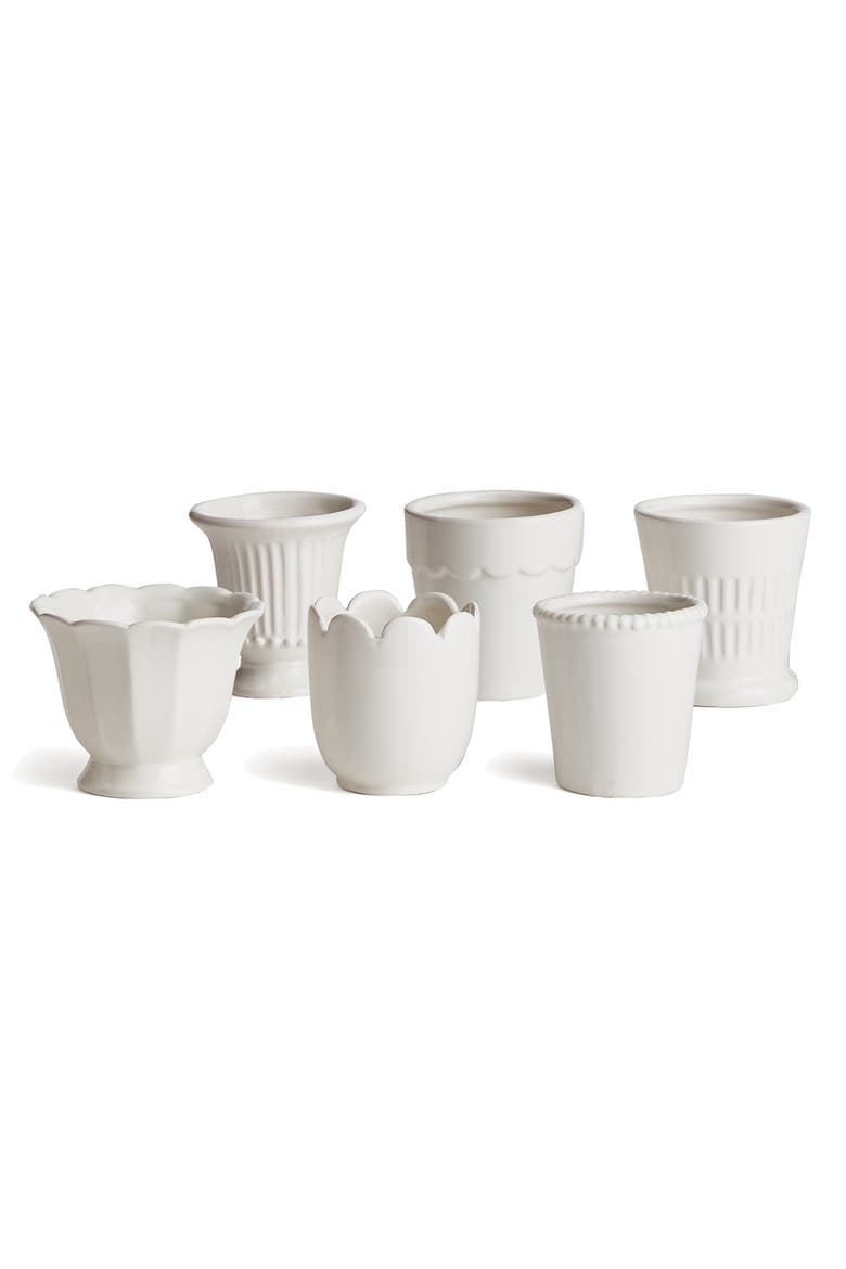 Mirabelle Mini Cachepots Set Of 6, Main, color, White