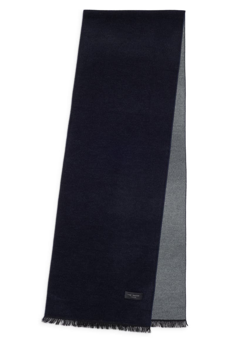 Reversible Silk Scarf, Alternate, color, NAVY GREY