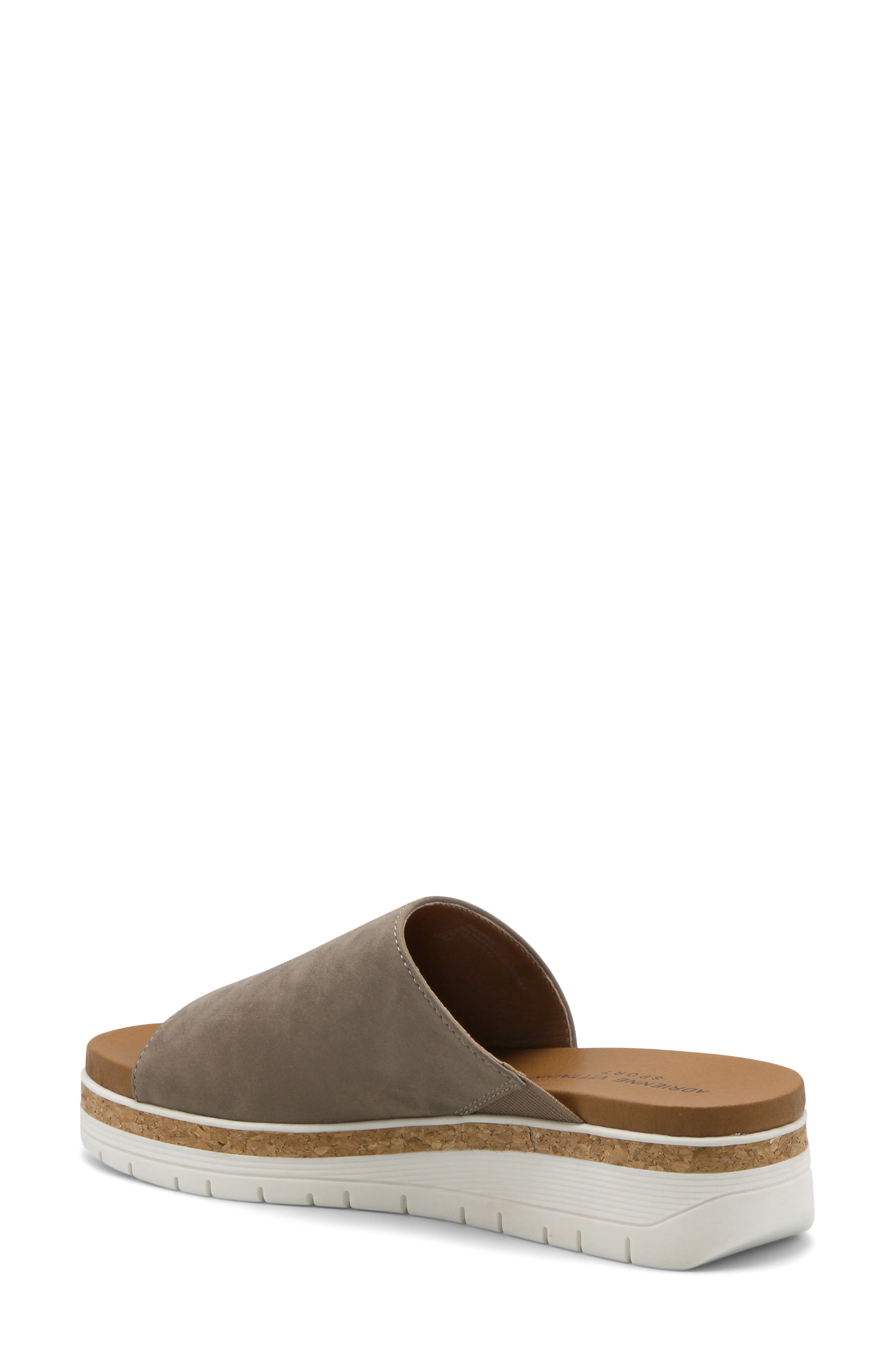 Adrienne Vittadini Provence Wedge Slide Sandal, Alternate, color, Brown Met