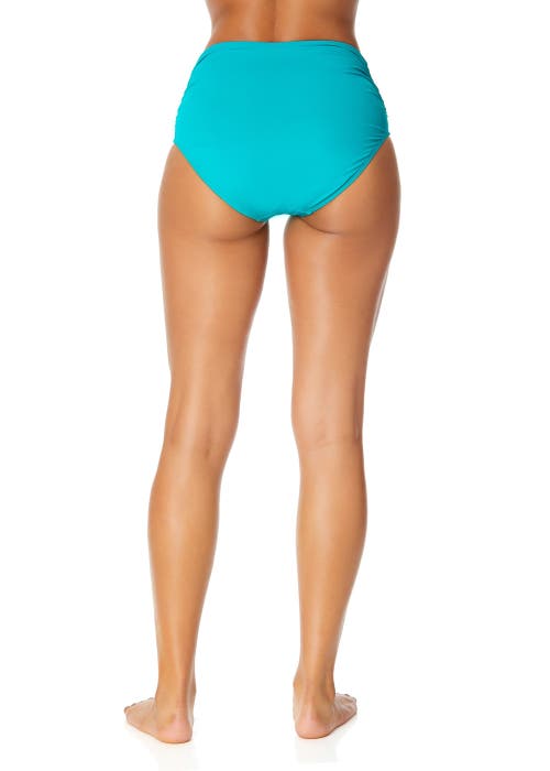 ANNE COLE LIVE IN COLOR CONVERTIBLE HIGH WAIST SHIRRED SWIM BOTTOM 