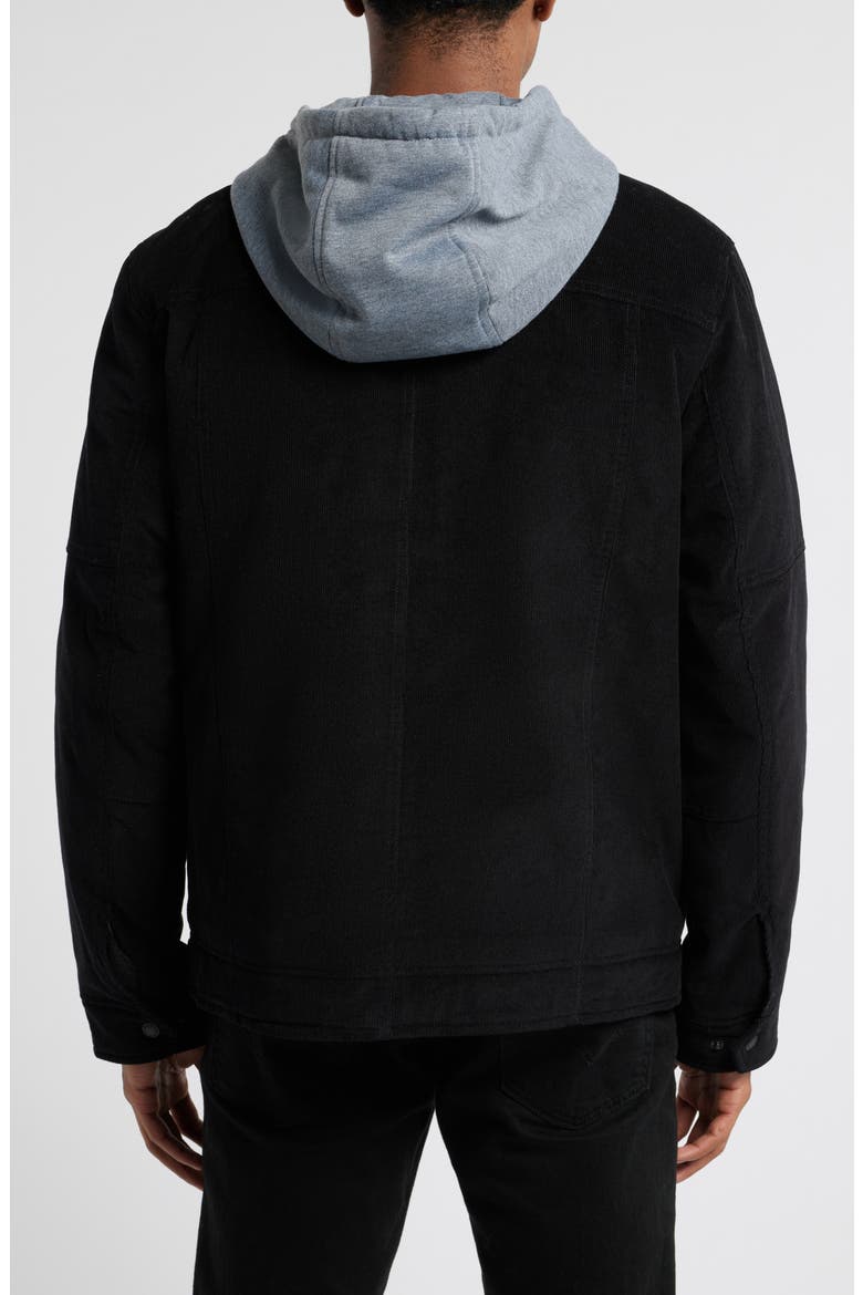 Hooded Corduroy Jacket, Alternate, color, BLACK