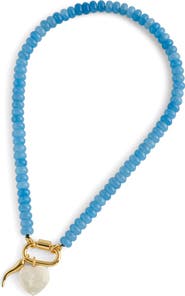 Madewell Semiprecious Beaded Carabiner Charm Necklace