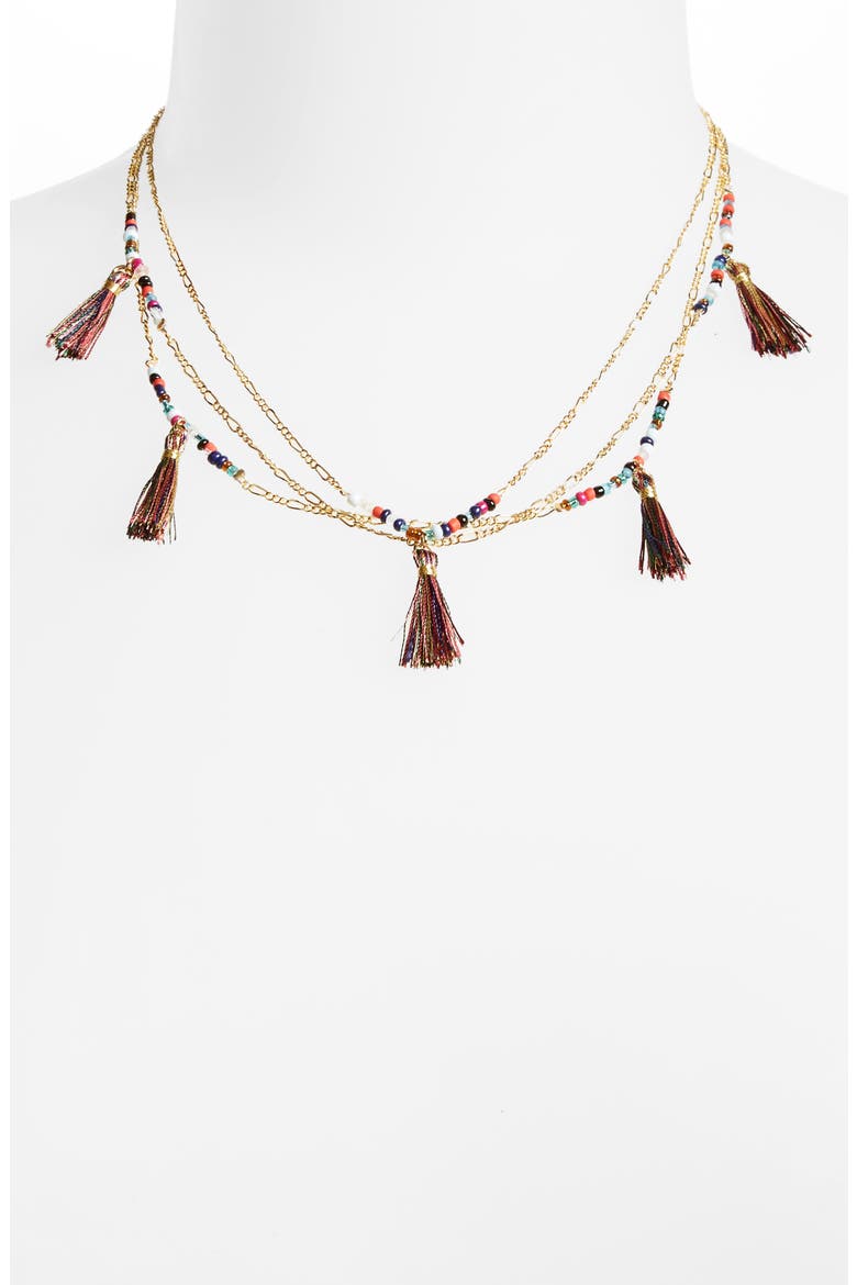 Tassel Necklace, Alternate, color, GOLD/ MULTI TASSELS