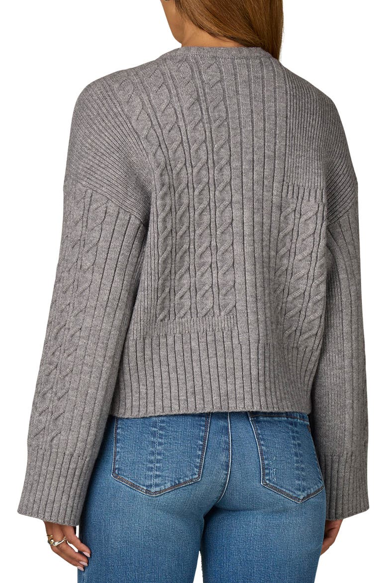 Cable Stitch Rib Cardigan, Alternate, color, GREY