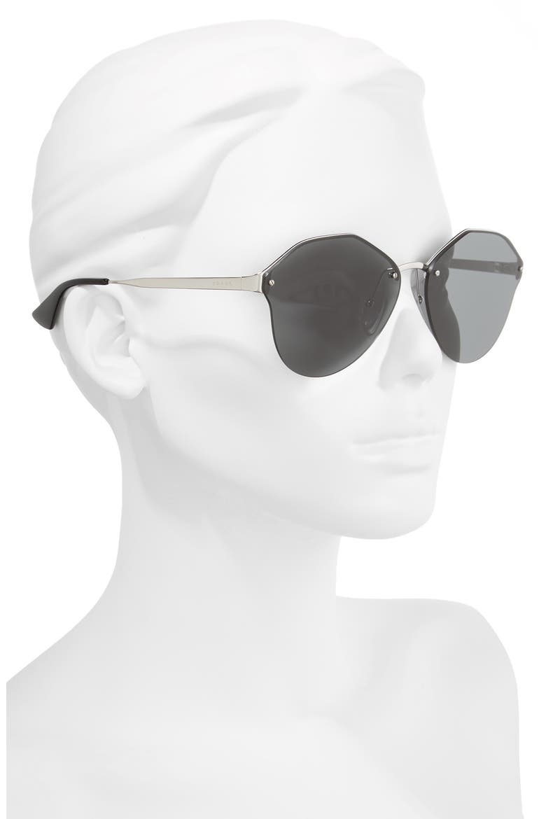 66mm Oversize Rimless Sunglasses, Alternate, color, GREY GRAD