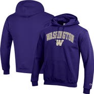 Champion Men's Champion  Purple Washington Huskies Arched Logo Fleece Pullover Hoodie