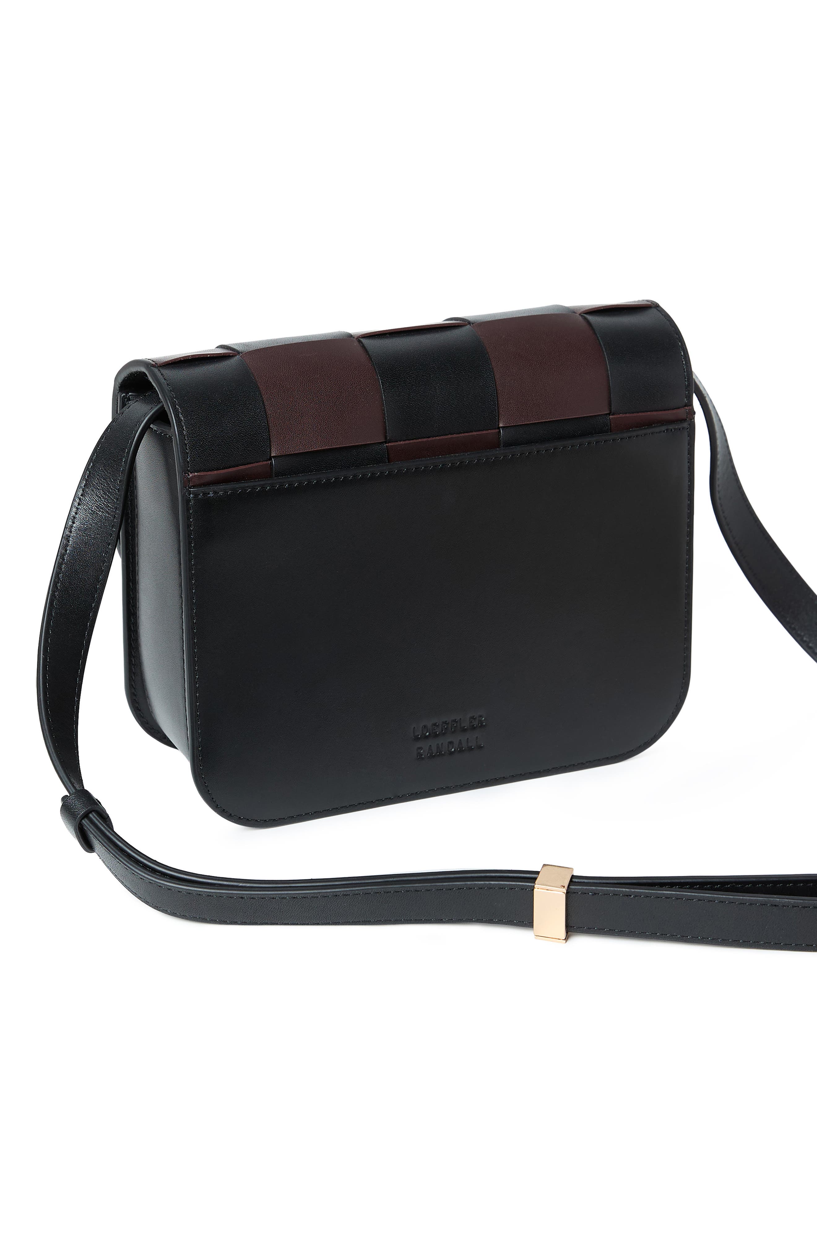 Loeffler Randall Desi Woven Leather Crossbody Bag, Alternate, color, Black/ Espresso