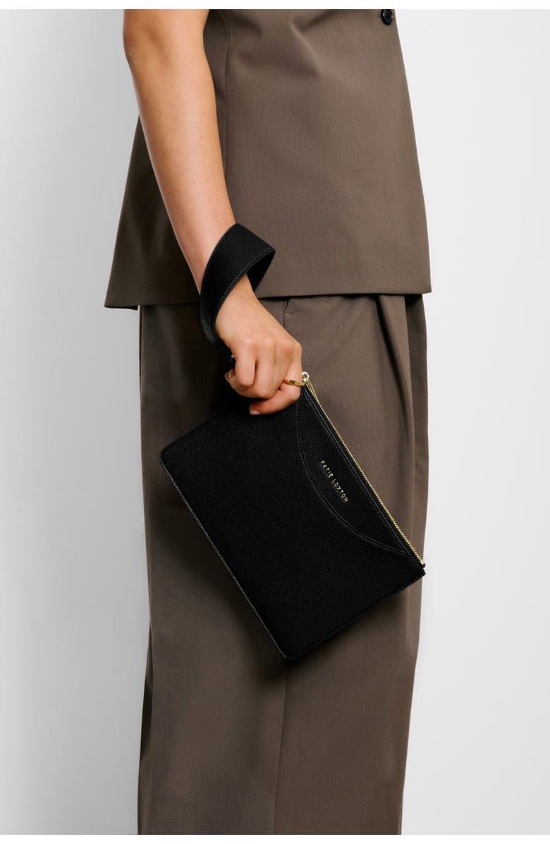Katie Loxton Alba Wristlet Pouch in Black, Alternate, color, Black