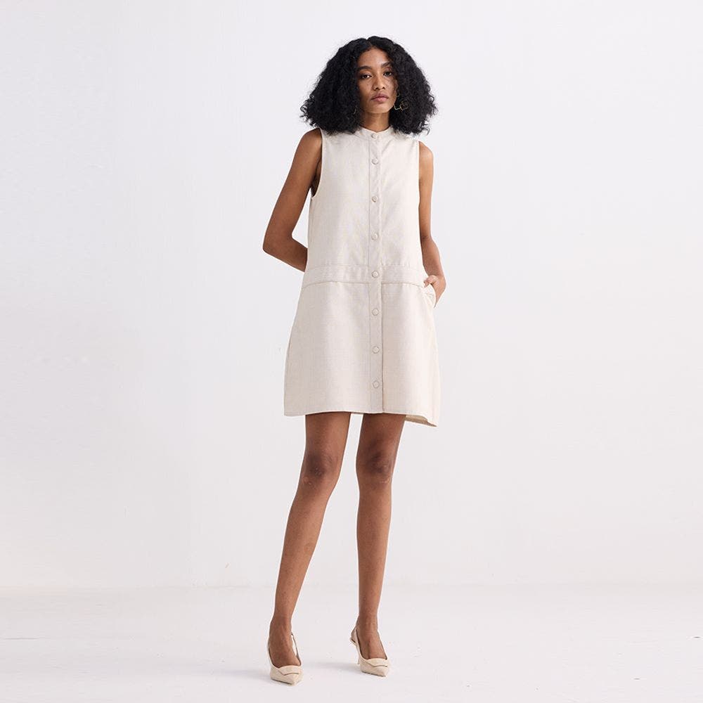 The Cotton Tweed Shift Dress - image 3