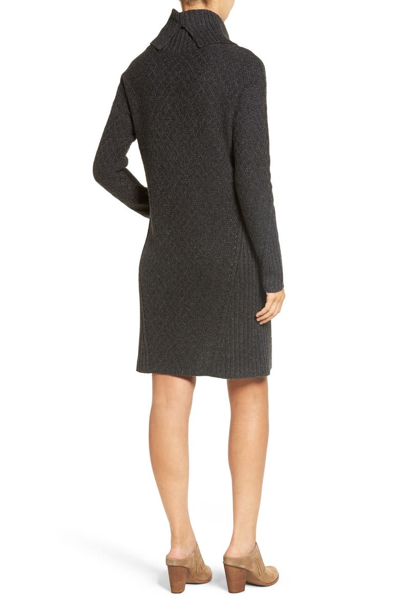Treasure&Bond Turtleneck Sweater Dress, Alternate, color, GREY DARK CHARCOAL HEATHER