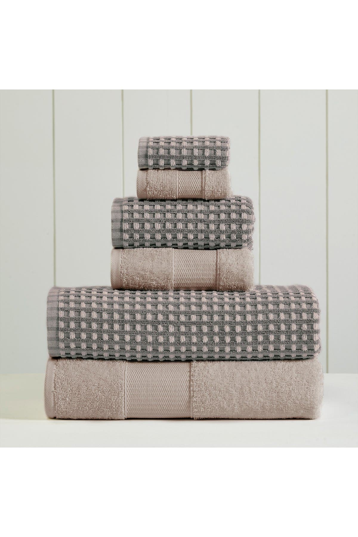 Modern Threads Luxury Spa Cobblestone Quick Dry 6-Piece Towel Set - White