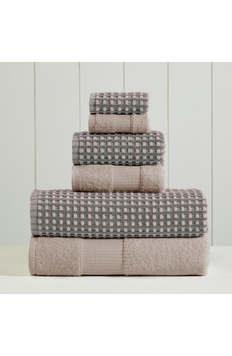 Modern Threads Luxury Spa Cobblestone Quick Dry 6-Piece Towel Set - White, Main, color, Charcoal