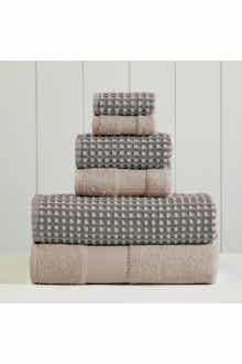 Modern Threads Luxury Spa Cobblestone Quick Dry 6-Piece Towel Set - White