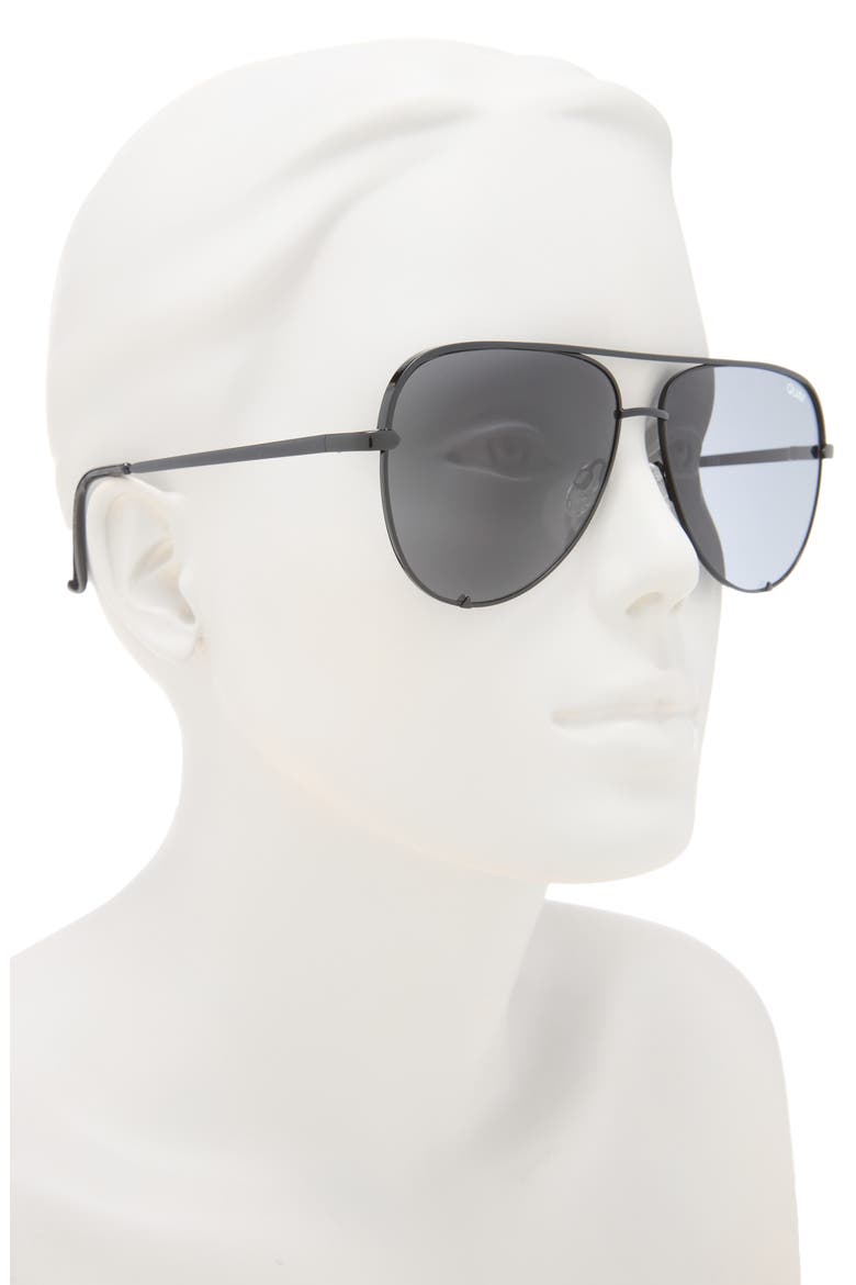High Key 64mm Oversize Aviator Sunglasses, Alternate, color, BLK/SMKNP