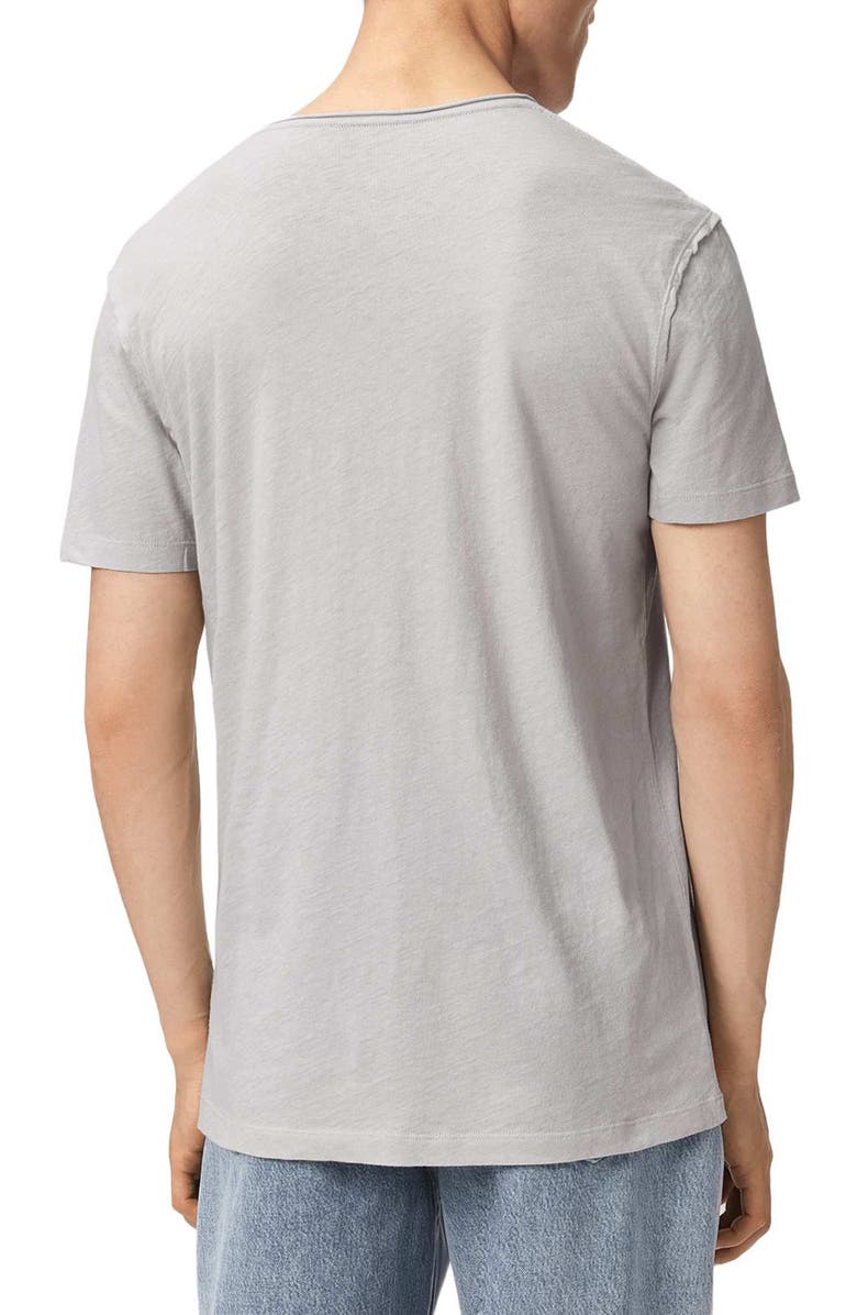 AllSaints Figure Roll Neck Cotton T-Shirt, Alternate, color, Pebble Grey