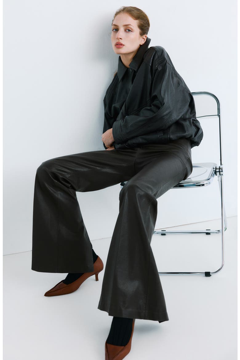 Wide Leg Faux Leather Pants, Alternate, color, CHOCOLATE