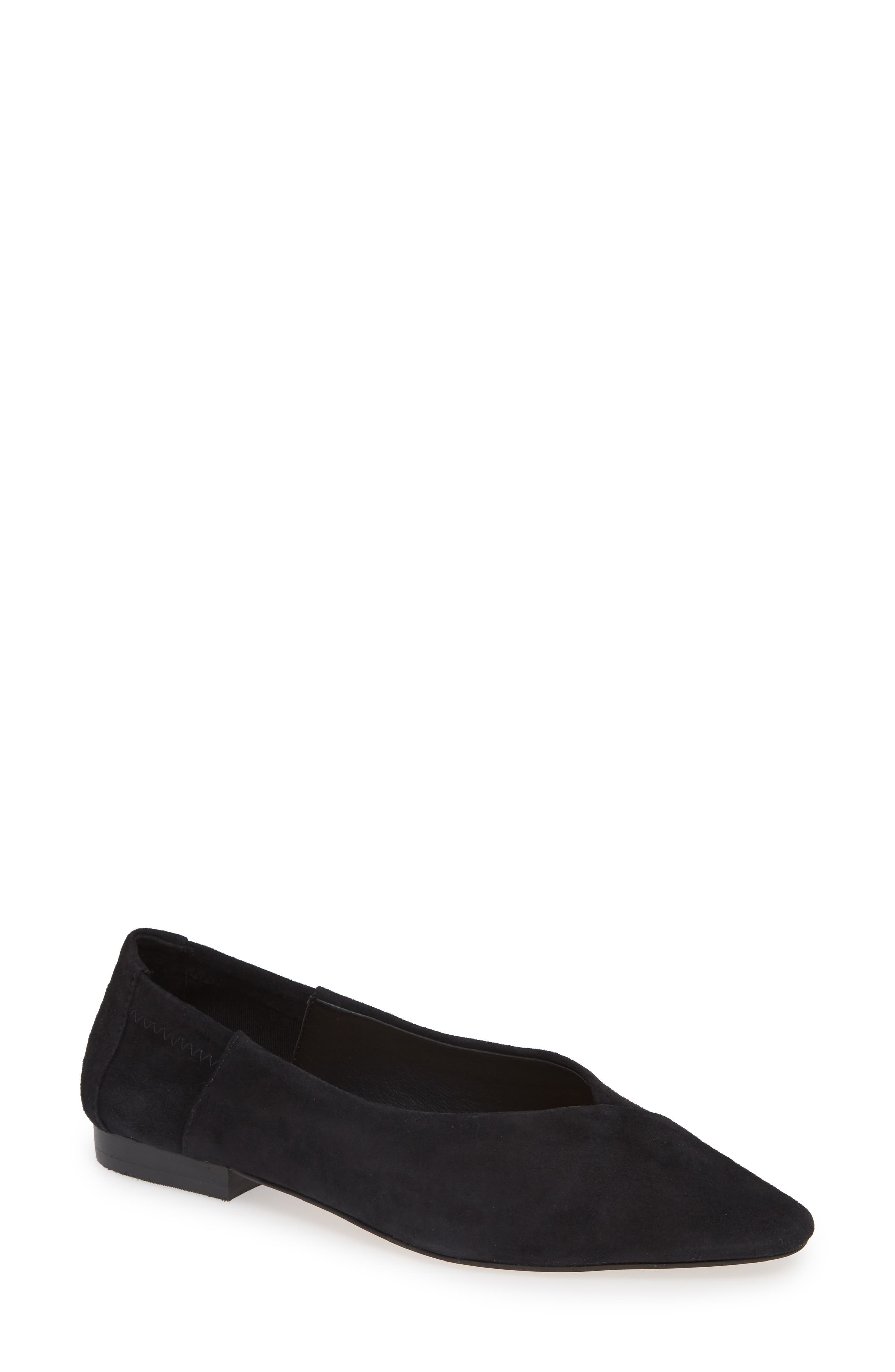 Sabrina Ballet Flat, Main, color, BLACK SUEDE