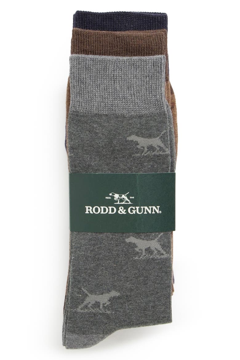 Dogs-a-Plenty Assorted 3-Pack Cotton Blend Crew Socks, Alternate, color, WASHED MULTI
