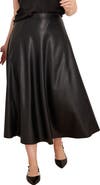 NIC+ZOE Seamed Faux Leather Midi Skirt