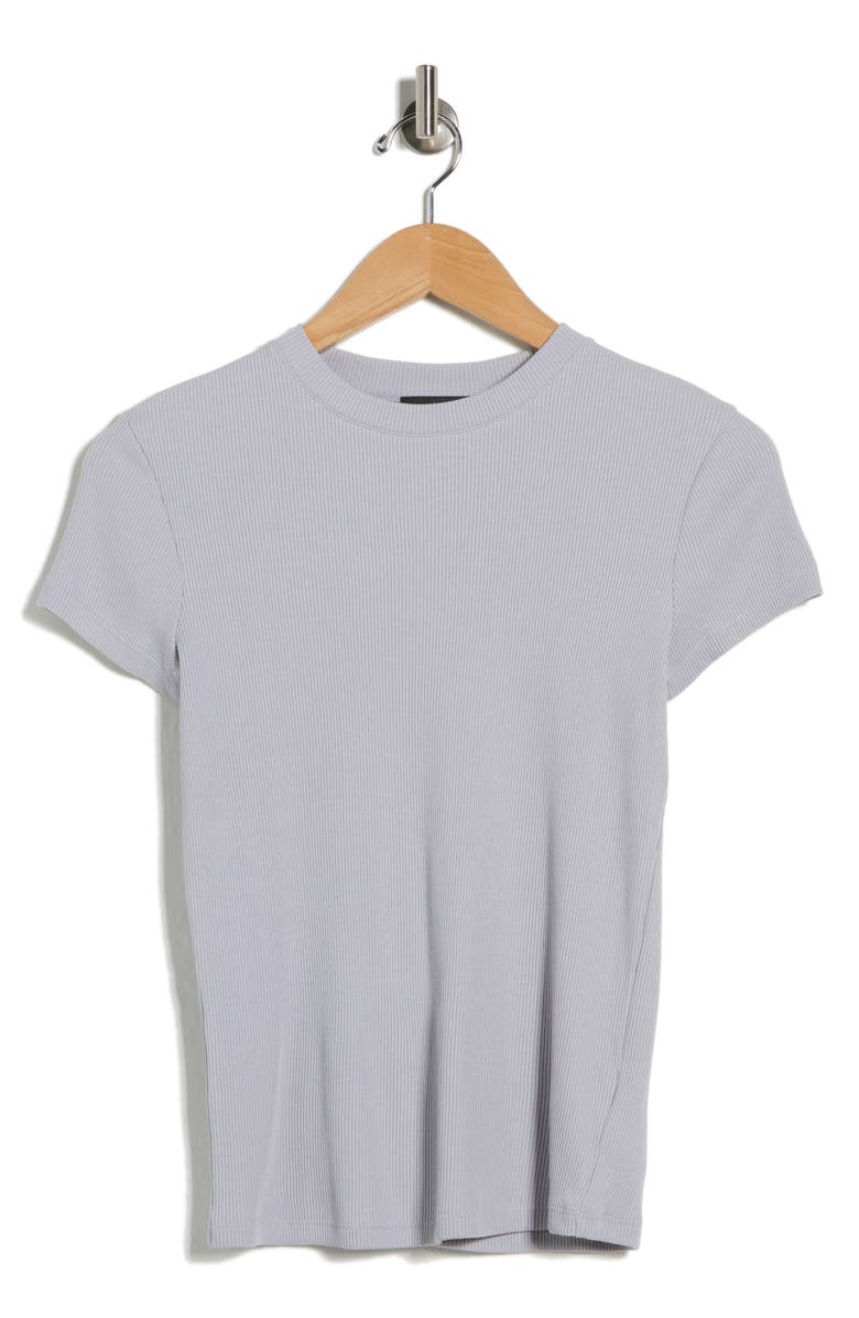 Theory Stretch Rib Tiny Tee, Main, color, Silver Smoke