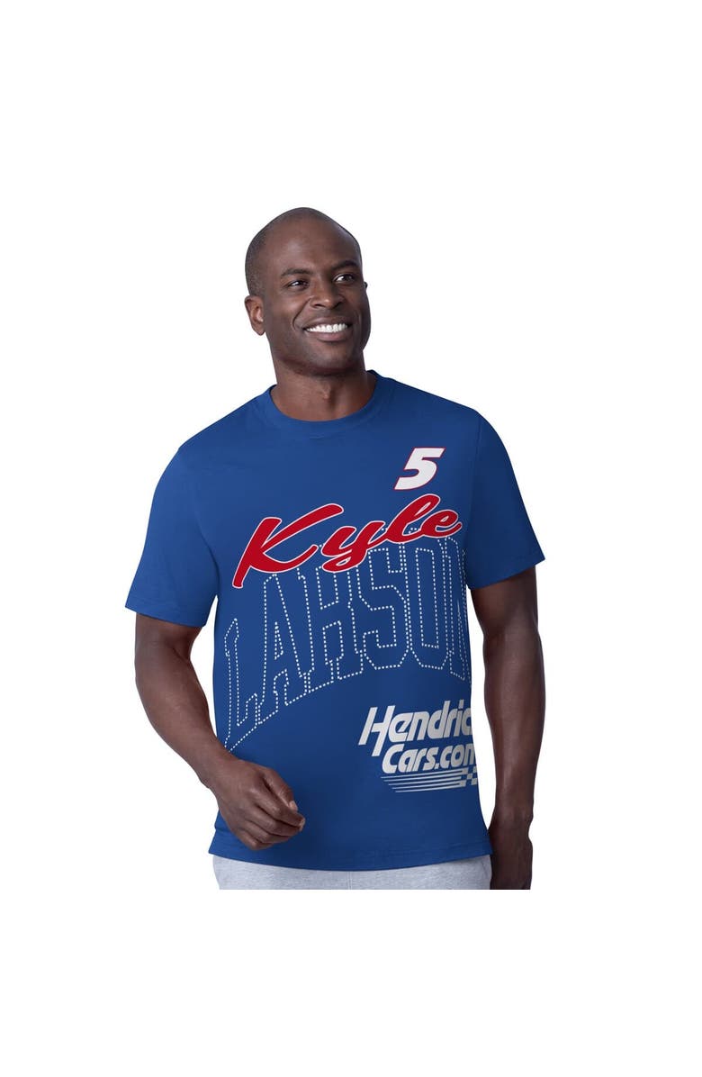 STARTER Men's Starter  Royal Kyle Larson Hendrickcars.com Extreme Hands Off T-Shirt, Alternate, color, Royal