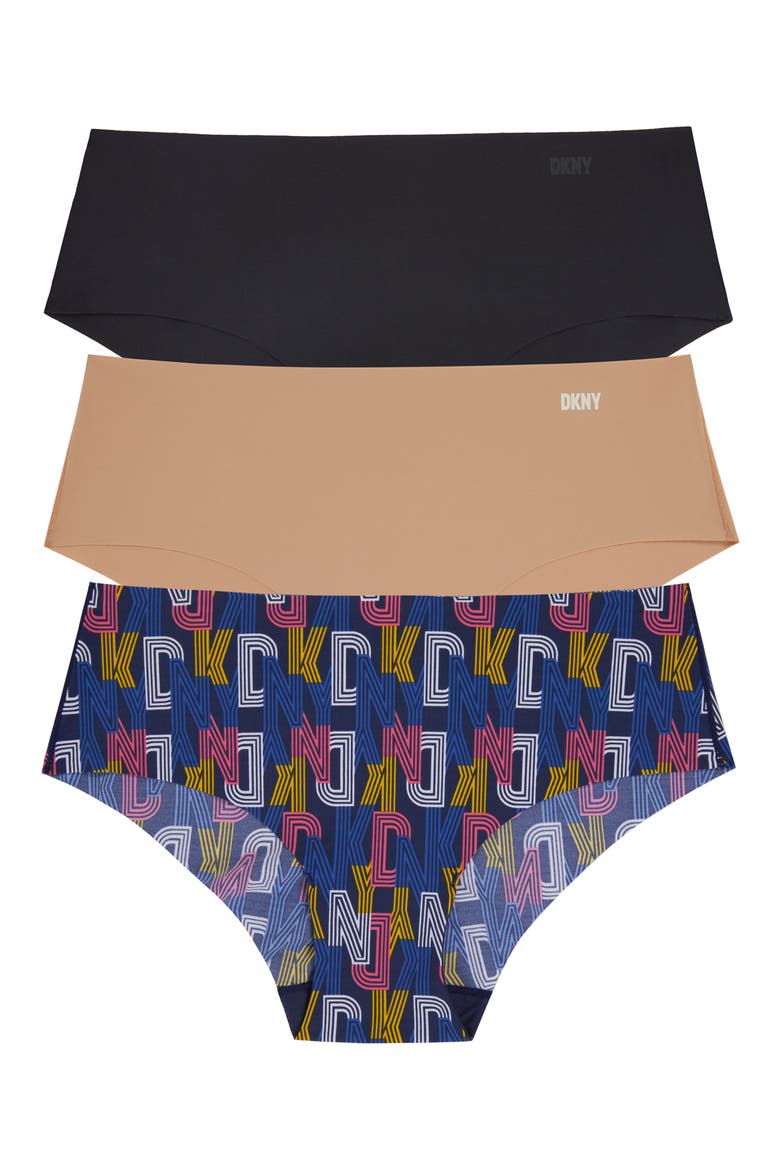Litewear Cut Anywear 3-Pack Hipster Panties, Main, color, BLACK/ GLOW/ STRIPED LOGO