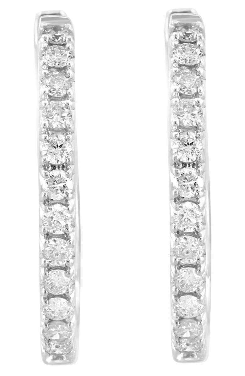 EFFY Diamond Hoop Earrings, Alternate, color, White