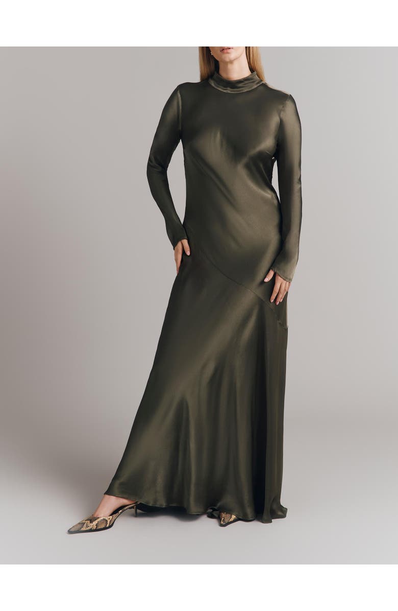 Ghost London Rayna Satin Maxi Dress, Alternate, color, Dark Green