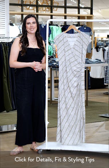 Tommy Bahama Carmela Bungalow Bay Stripe Faux Wrap Maxi Dress