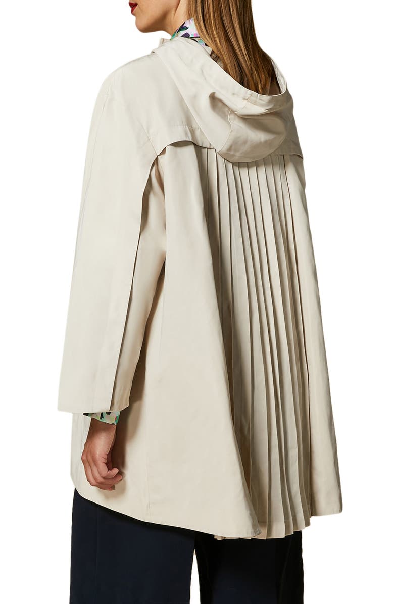 Marina Rinaldi Trono Water Repellent Trapeze Hooded Raincoat, Alternate, color, 