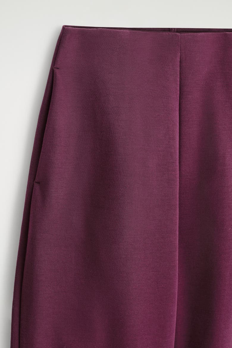 Scuba Knit Barrel Leg Joggers, Alternate, color, BORDEAUX