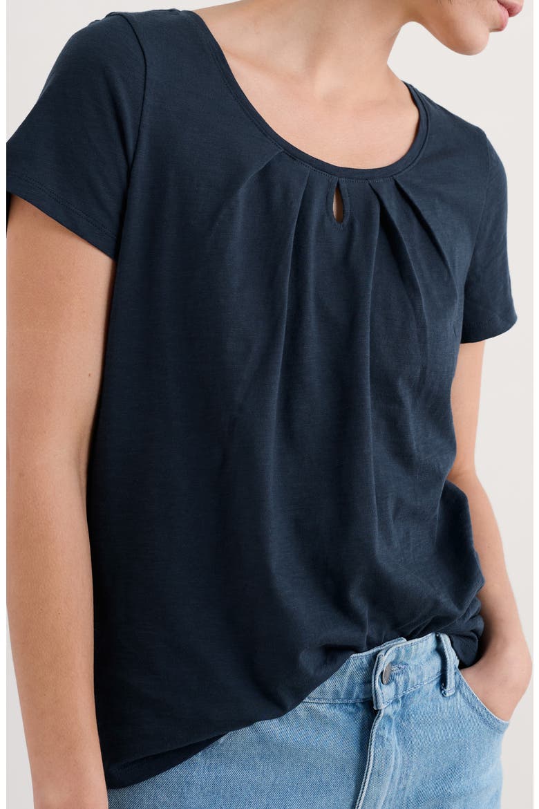 Appletree Keyhole Organic Cotton T-Shirt, Alternate, color, MARITIME
