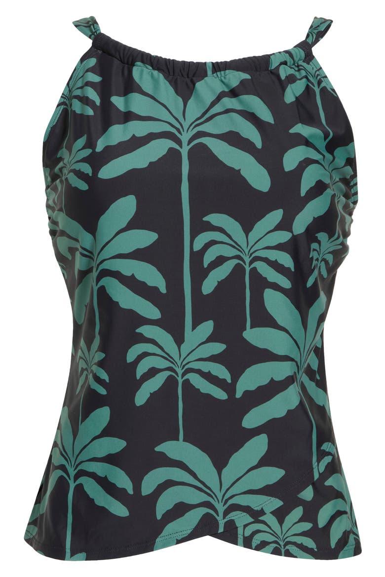 Audrey Drape Tankini Top, Alternate, color, BLACK