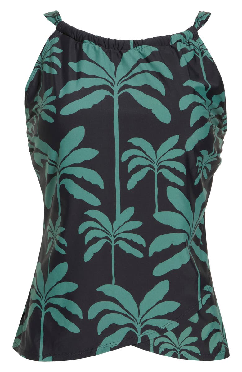JANTZEN Audrey Drape Tankini Top, Alternate, color, Black