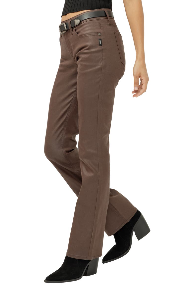 Suki Coated Curvy Mid Rise Slim Bootcut Jeans, Alternate, color, JAVA