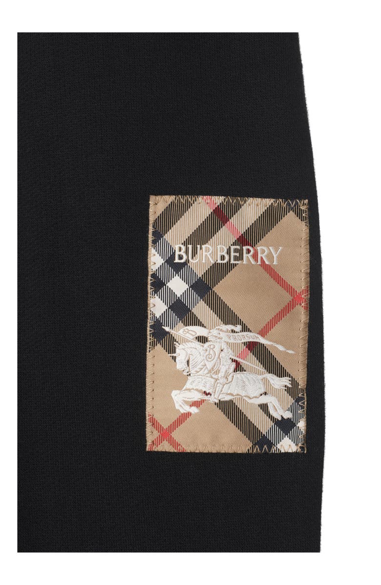Burberry Check Label Cotton Jogging Pants, Alternate, color, Black