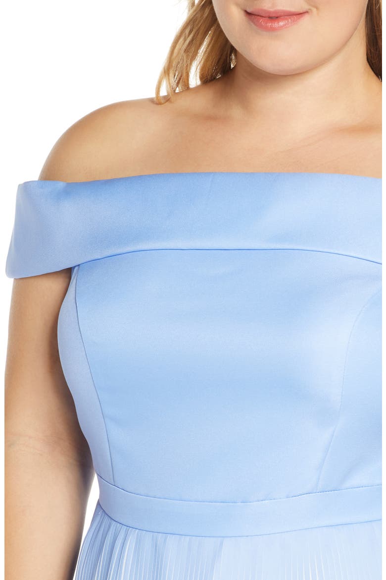 Curve Mireya Off the Shoulder Party Dress, Alternate, color, BLUE