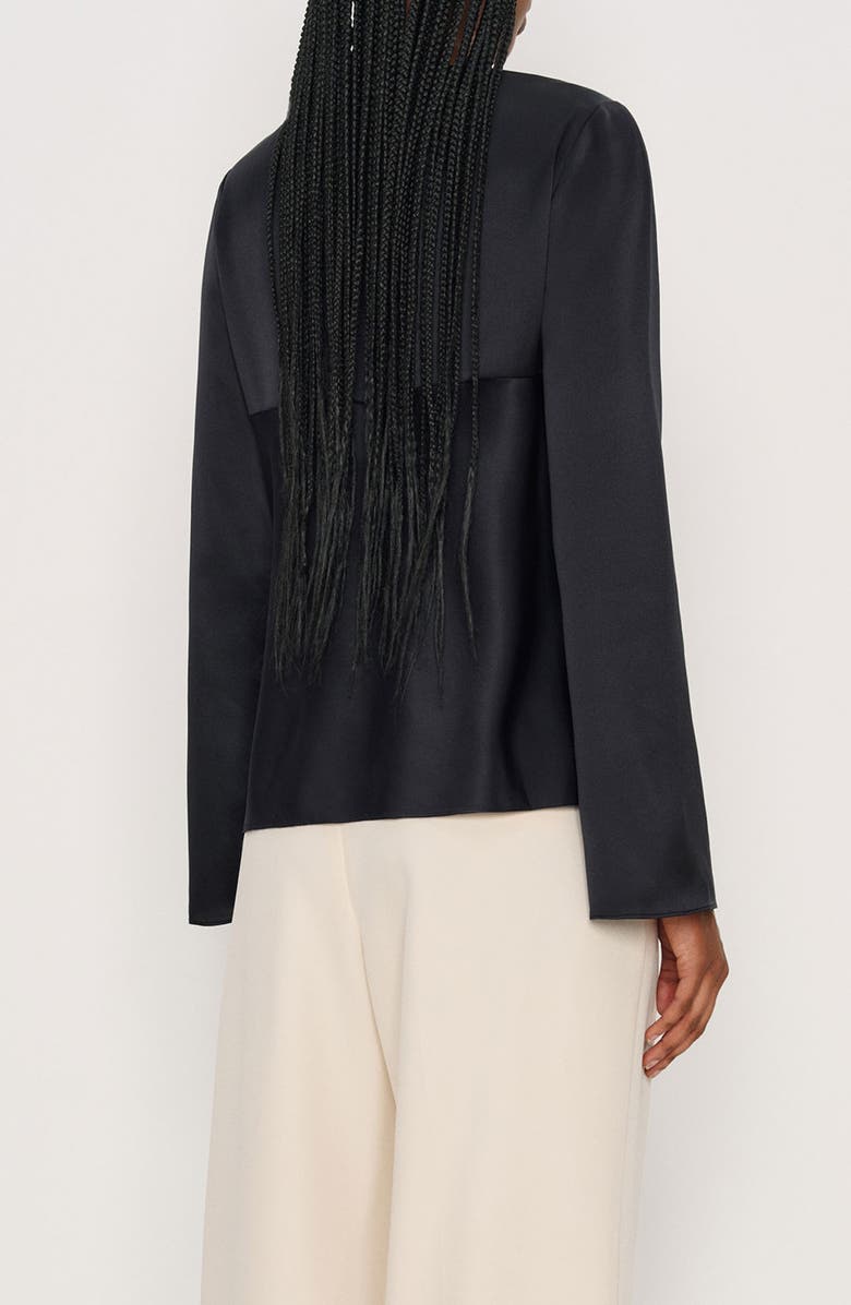 Reformation Marlow Silk Top, Alternate, color, Black